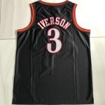 Maillot de Basket #3 Iverson 76ers 2000-01 authentique Noir